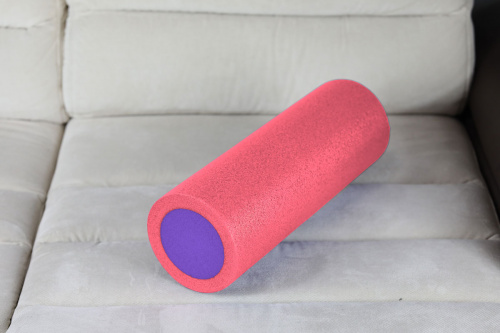 Массажный ролик для мышц всего тела 45 * 15 см, розово-фиолетовый фото 10