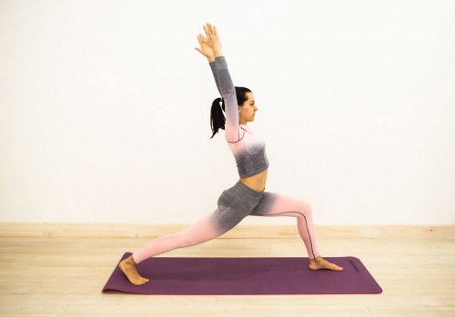Коврик для йоги и фитнеса TPE 183*61*0.6 см, 2-слойный, OHS, фиолетово-розовый фото 10