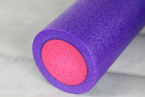 Массажный ролик для мышц всего тела 45 * 15 см, фиолетово-розовый фото 3