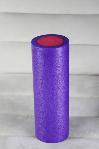 Массажный ролик для мышц всего тела 45 * 15 см, фиолетово-розовый фото 2
