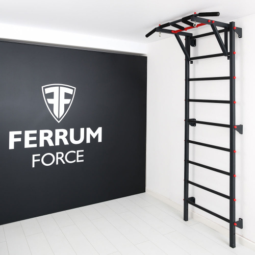 Шведская стенка Ferrum Force, турник Классик, черно-красный фото 4